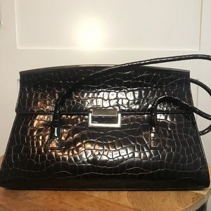 Stuart Weitzman Crocodile Patent Leather Bag